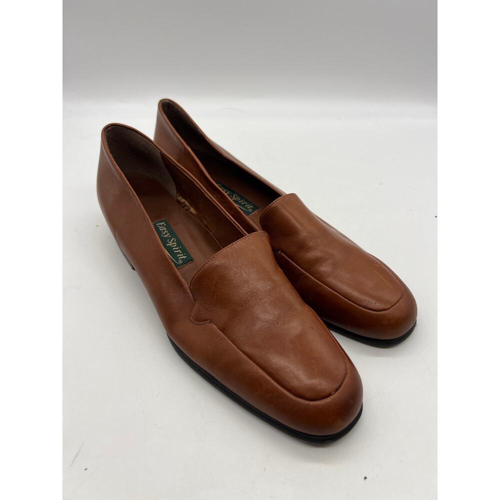 Easy‎ Spirit Brown Leather Loafers 9.5M Low Heel Comfort Slip On